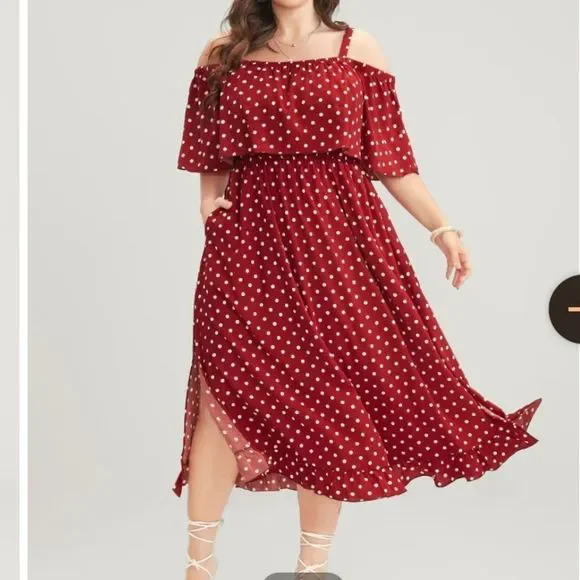 NWT BloomChic Red and White Polkadot Dress - Picture 3 of 11